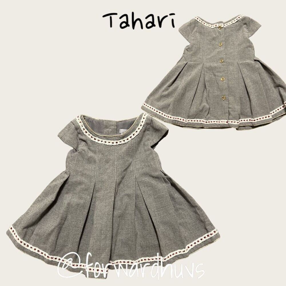 Tahari Grey Toddler Dress Size 6 - 9 Months